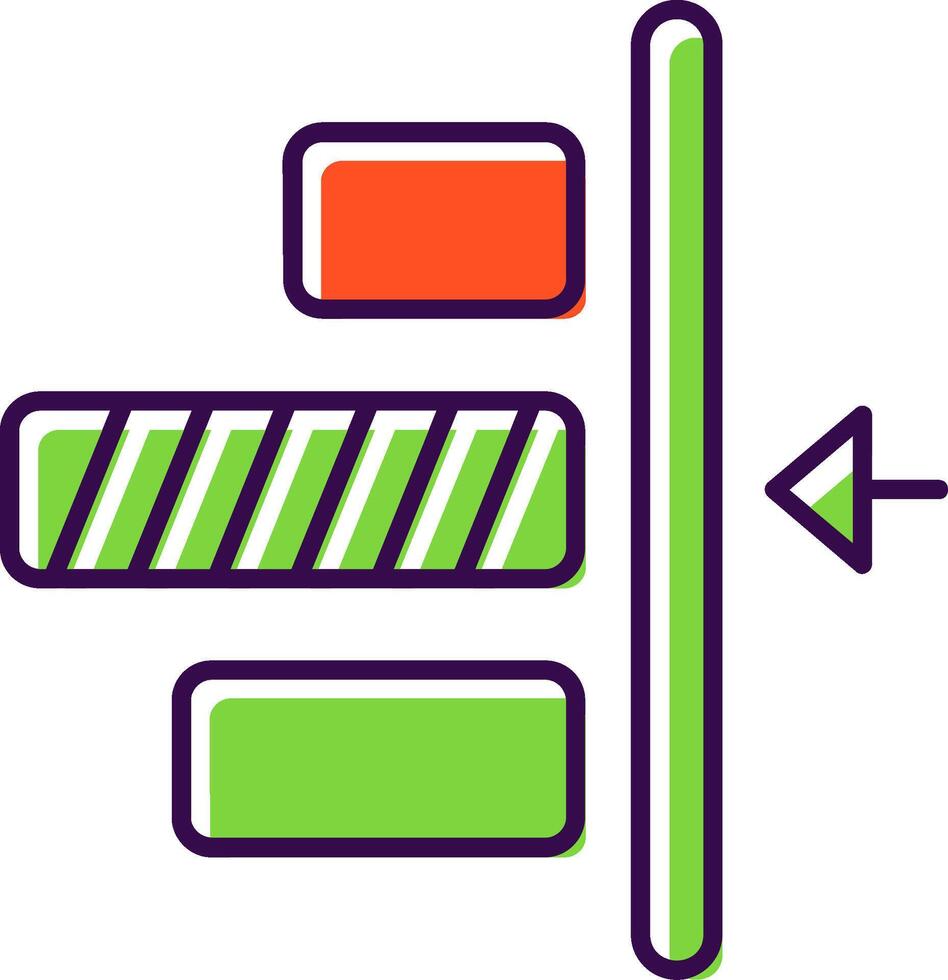 Right alignment Filled Icon vector