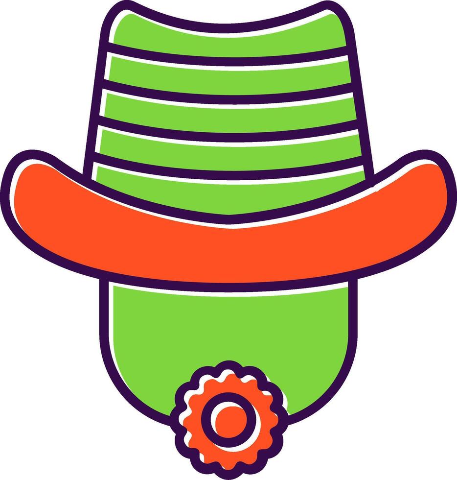 icono lleno de sombrero vector