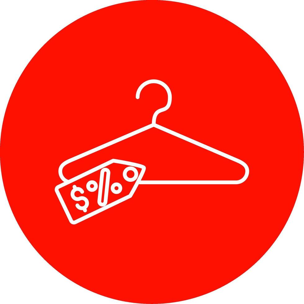 Clothes Hanger Line Circle color Icon vector