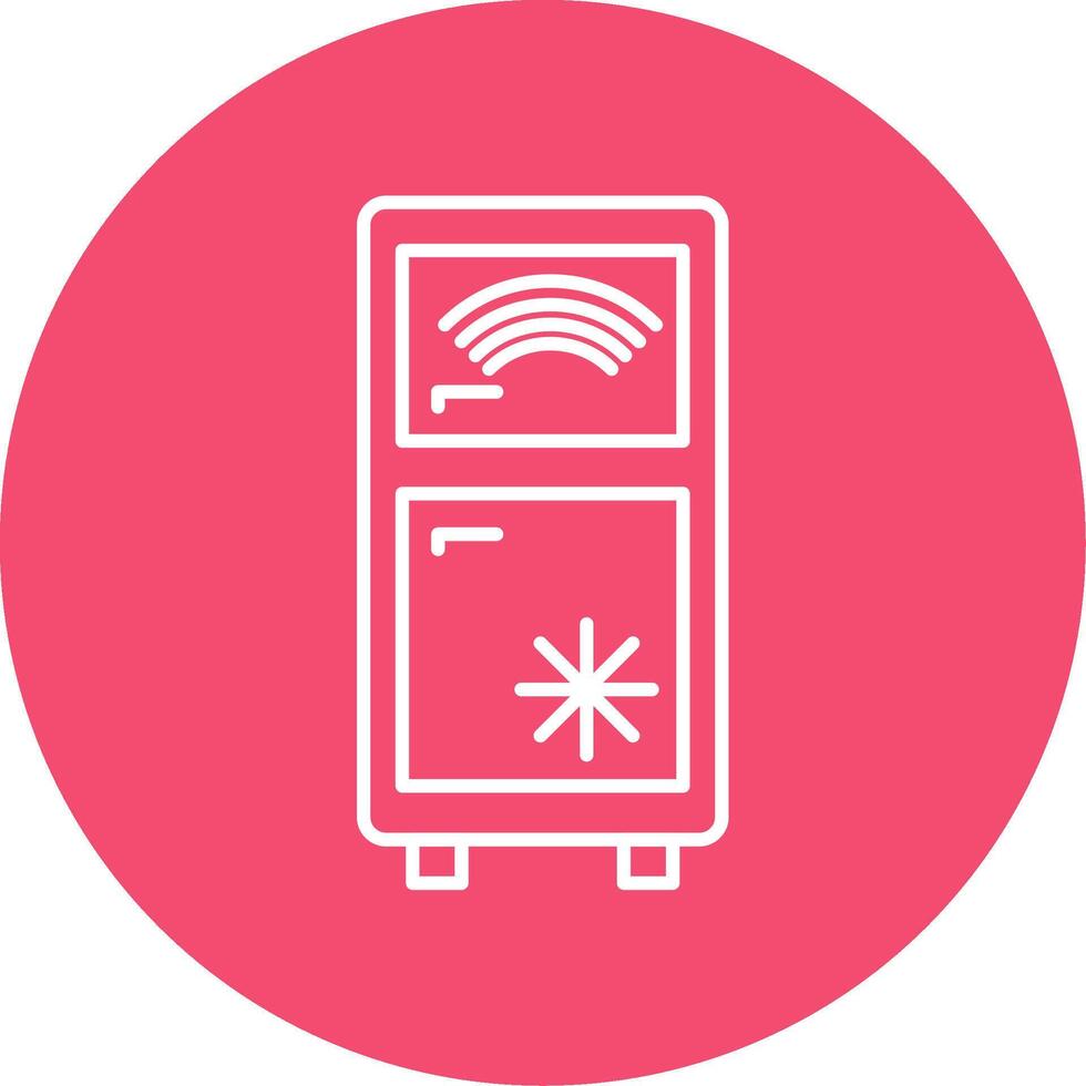 Smart Refrigerator Line Circle color Icon vector