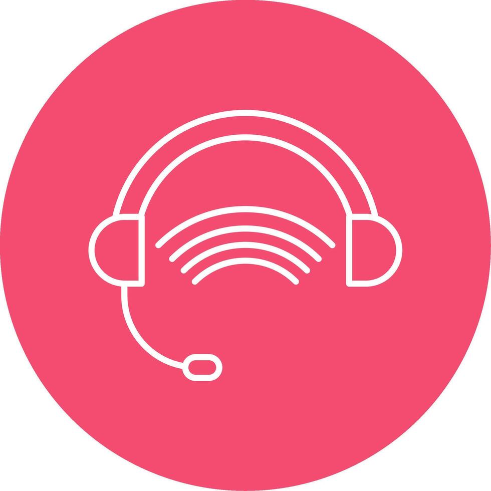 Headphones Line Circle color Icon vector