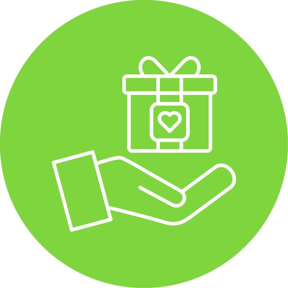 Gift Line Circle color Icon vector