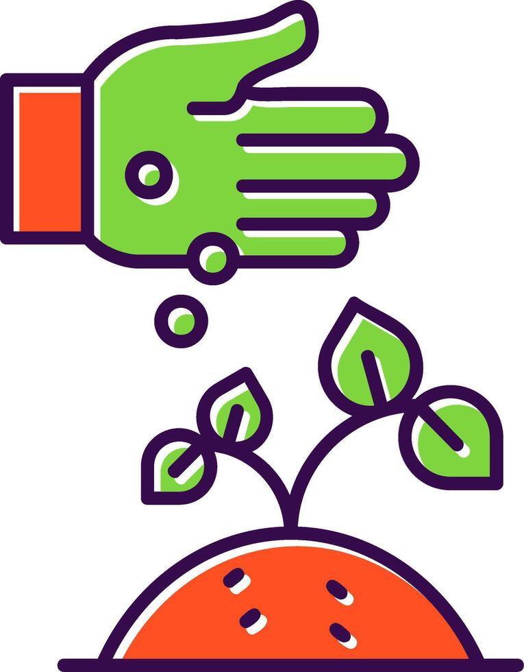 Seeding Filled Icon vector
