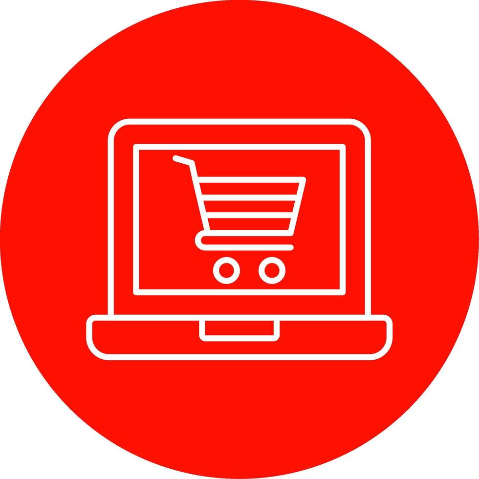 Online Shop Line Circle color Icon vector