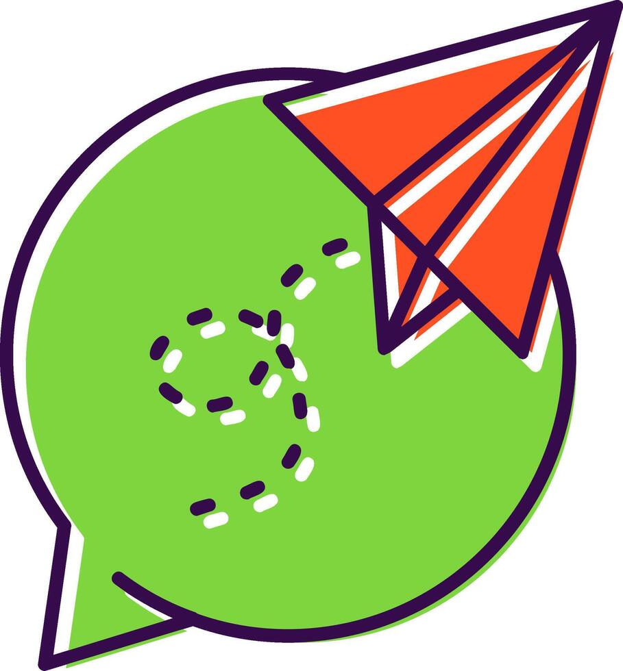Paper plane Filled Icon vector