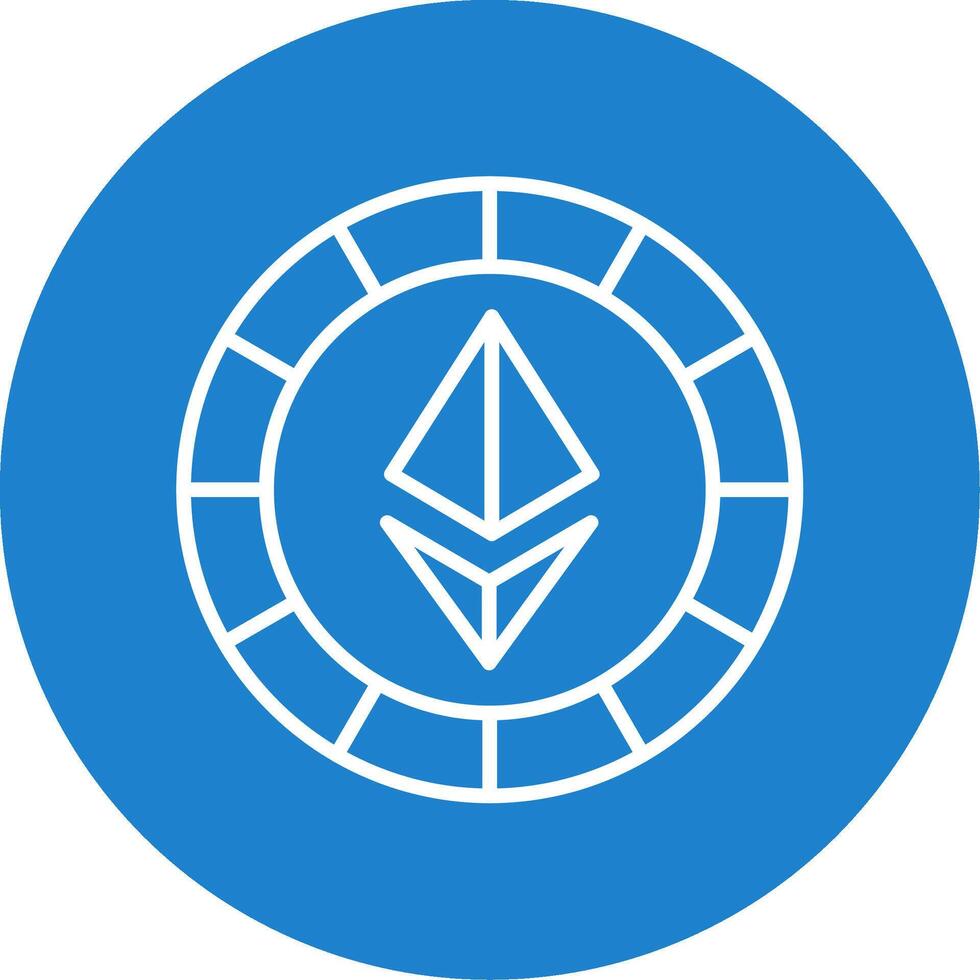 Ethereum Coins Line Circle color Icon vector