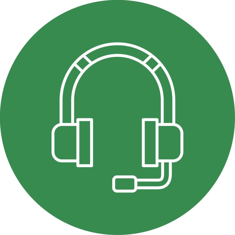 Headphone Line Circle color Icon vector