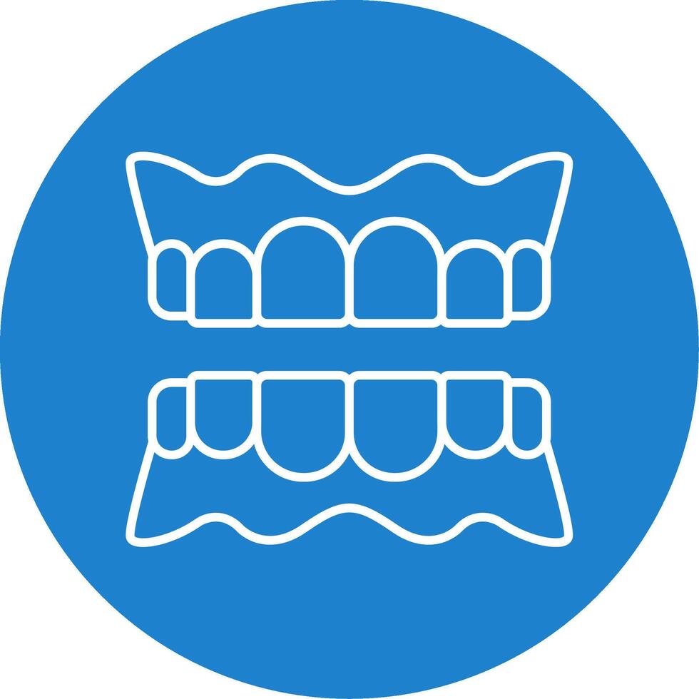 Denture Line Circle color Icon vector