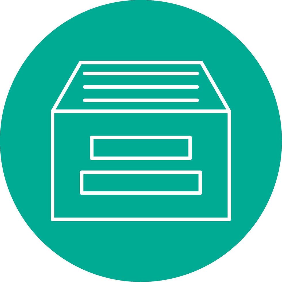 Archive Line Circle color Icon vector