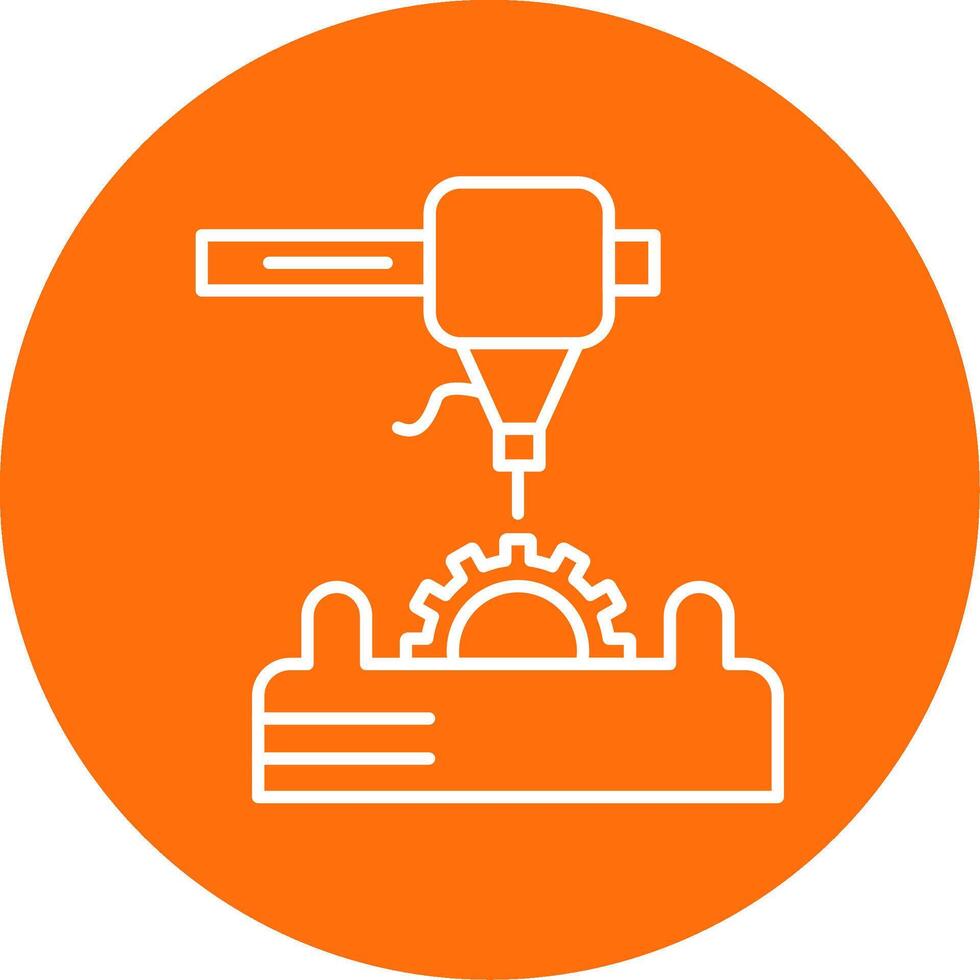 3d Printer Line Circle color Icon vector