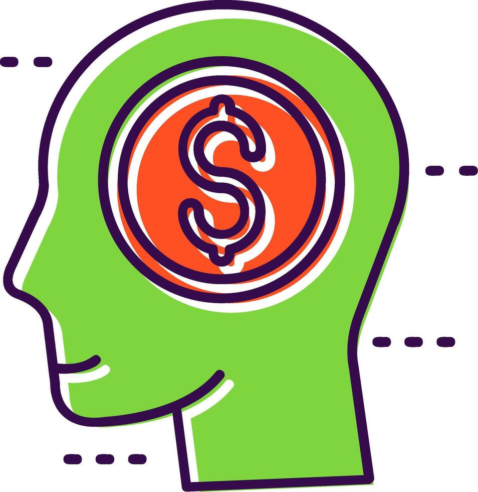 Greed Filled Icon vector