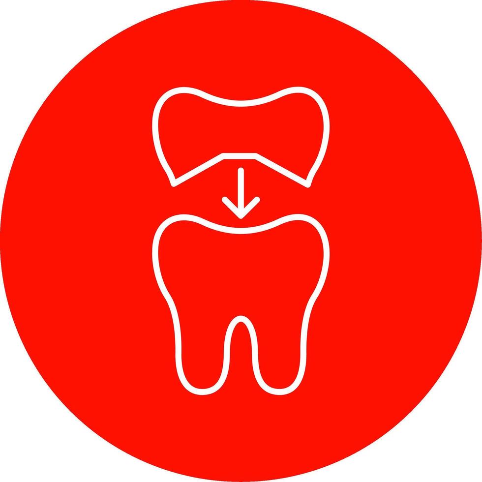 Tooth Cap Line Circle color Icon vector