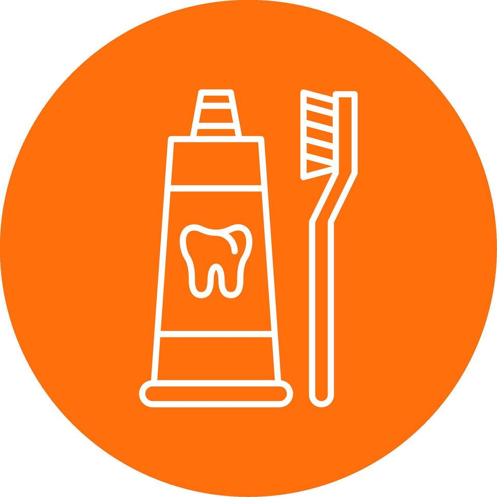 Toothpaste Line Circle color Icon vector