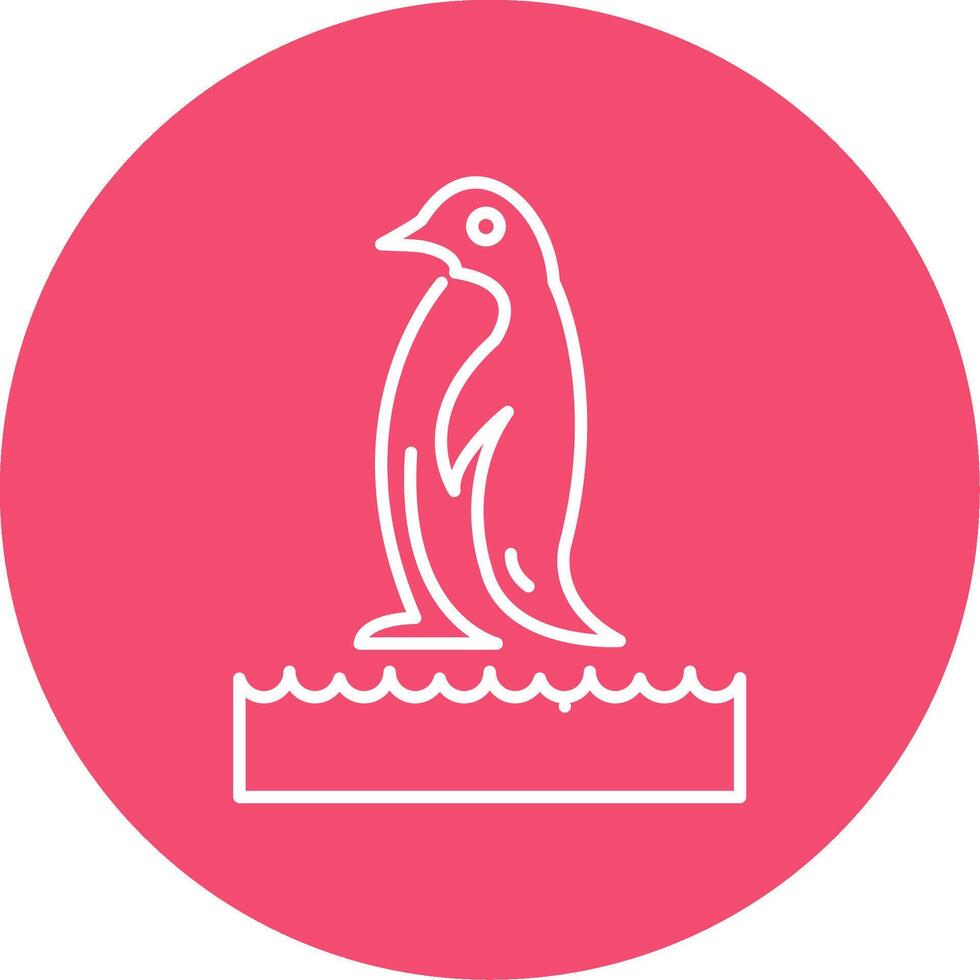 Penguin Line Circle color Icon vector