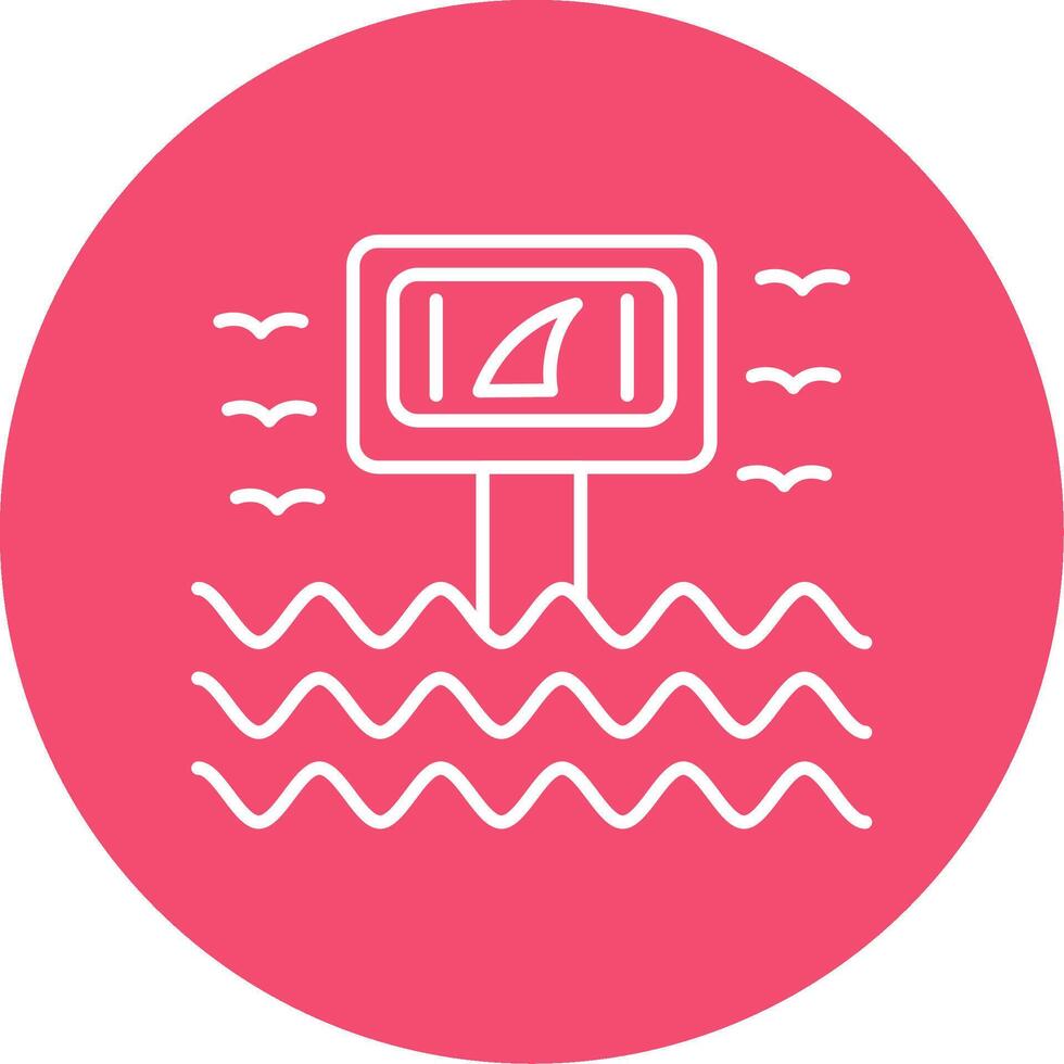 Warning Sign Line Circle color Icon vector