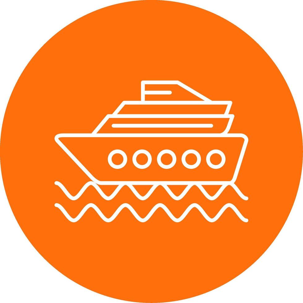 Cruise Ship Line Circle color Icon vector