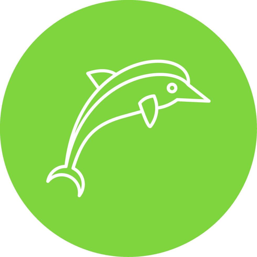 Dolphin Line Circle color Icon vector
