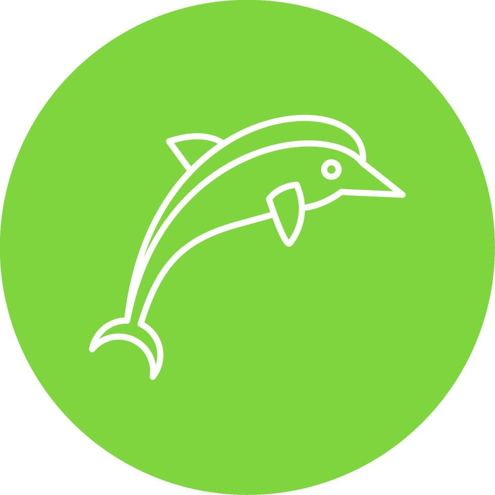 Dolphin Line Circle color Icon vector