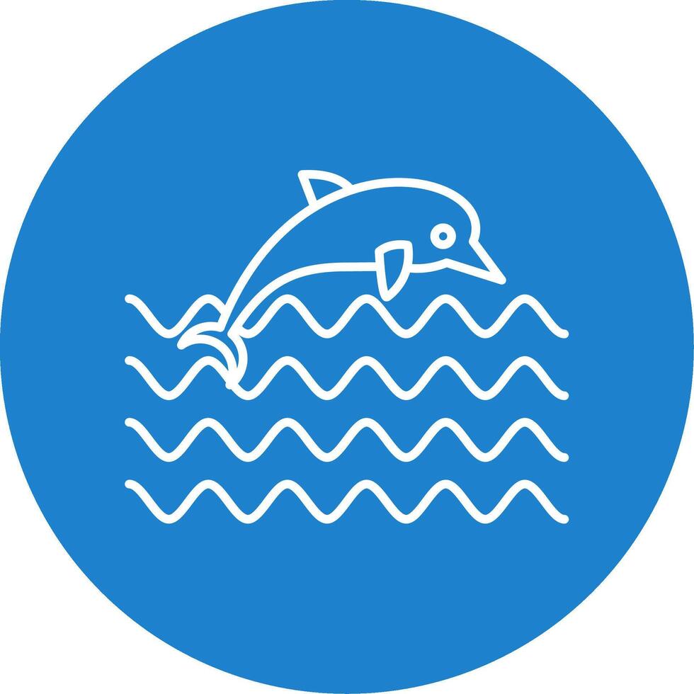 Dolphin Line Circle color Icon vector