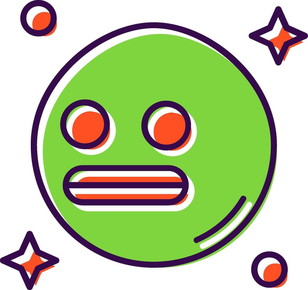Shocked Filled Icon vector
