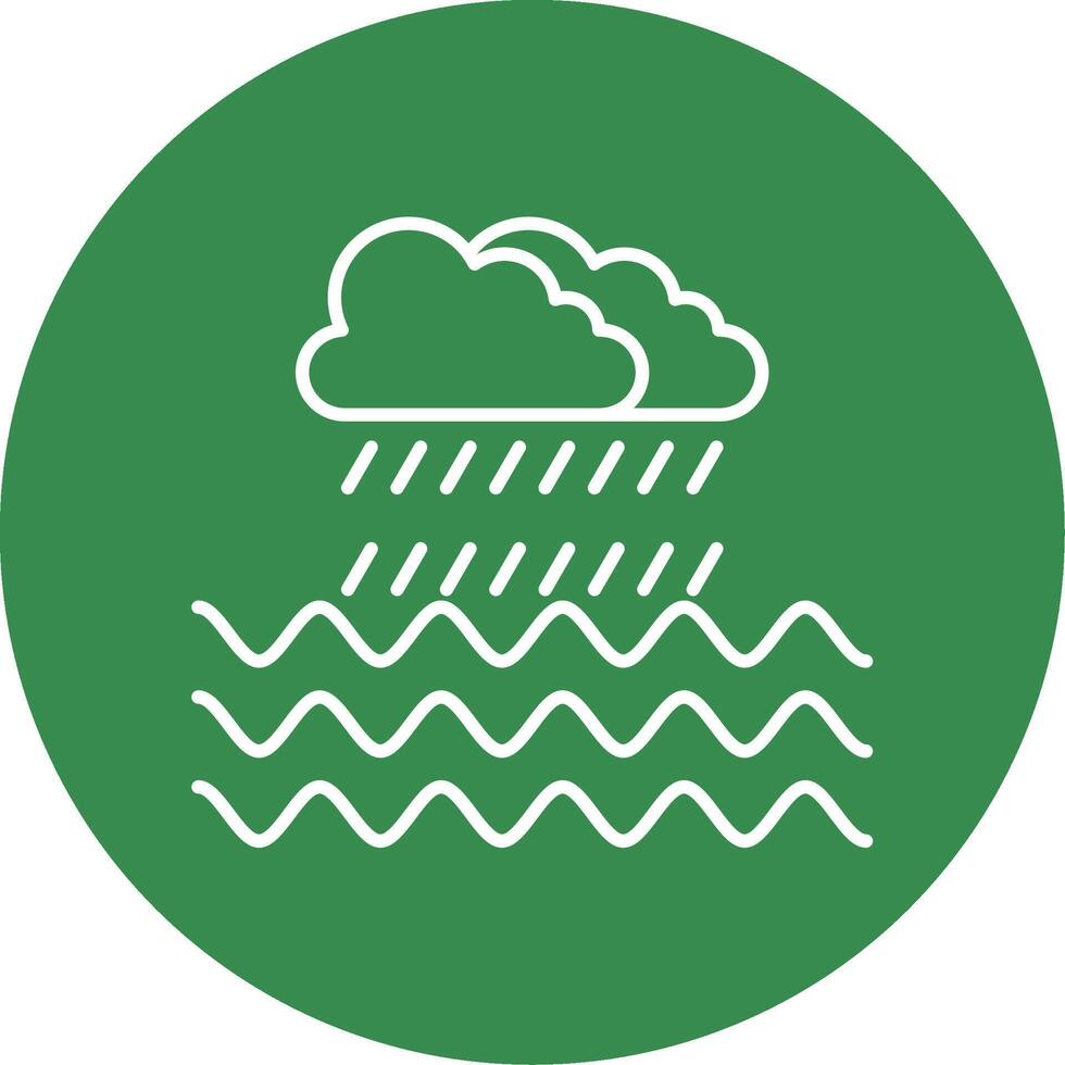 Rain Line Circle color Icon vector