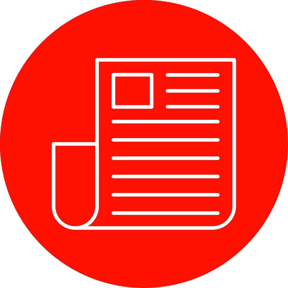 Newspaper Line Circle color Icon vector