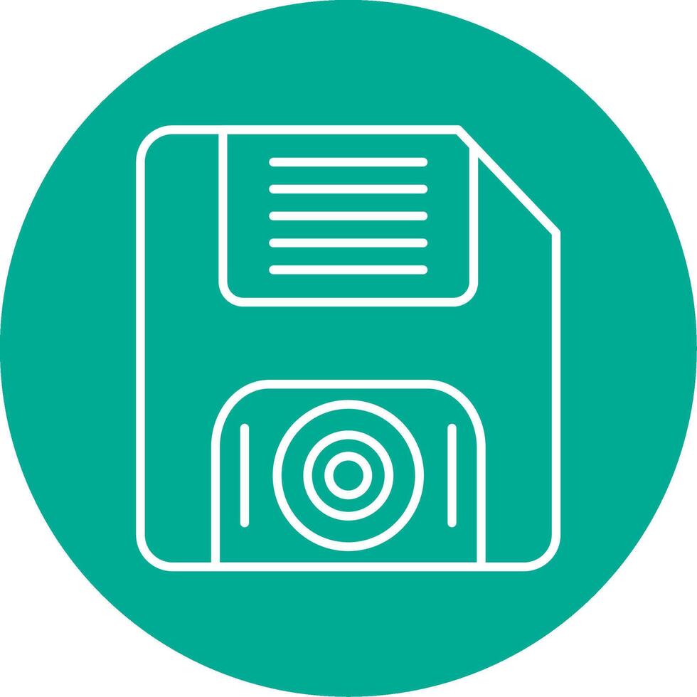 Floppy Disk Line Circle color Icon vector