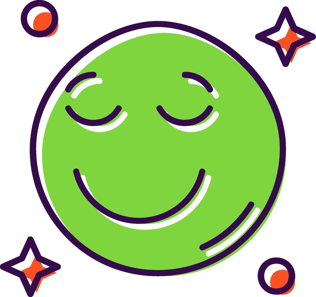 Relieved Filled Icon vector