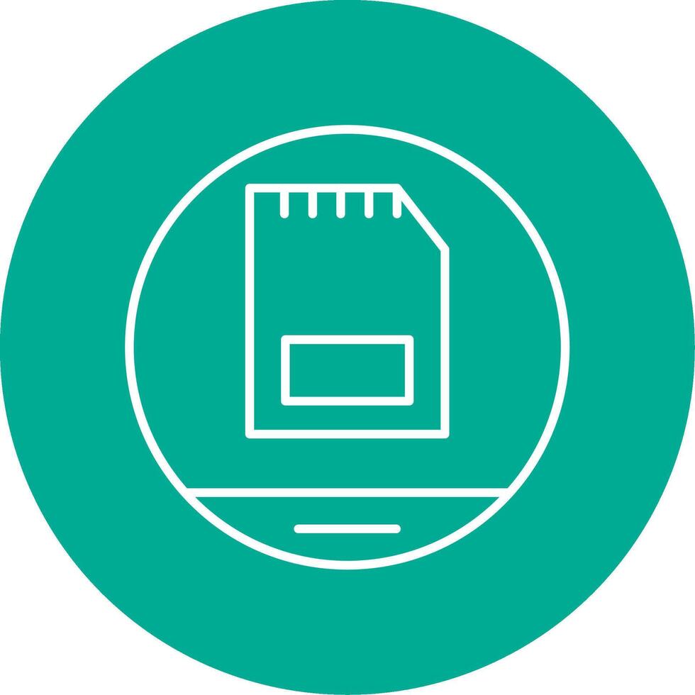 Memory Card Line Circle color Icon vector