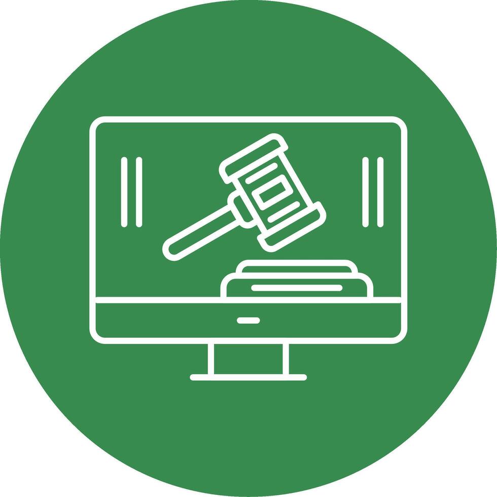 Auction Line Circle color Icon vector