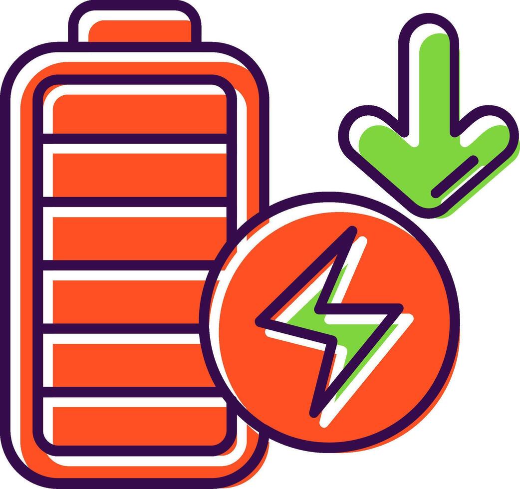 Low battery Filled Icon vector