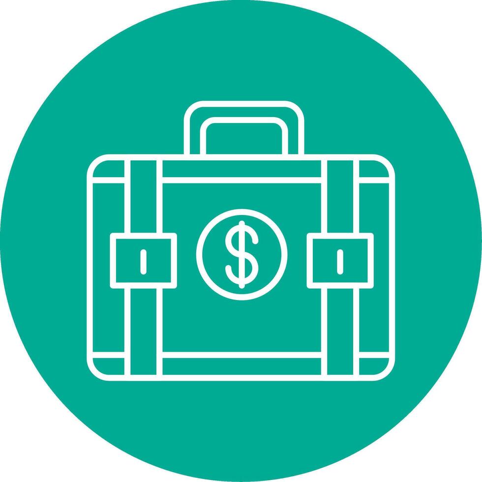 Suitcase Line Circle color Icon vector
