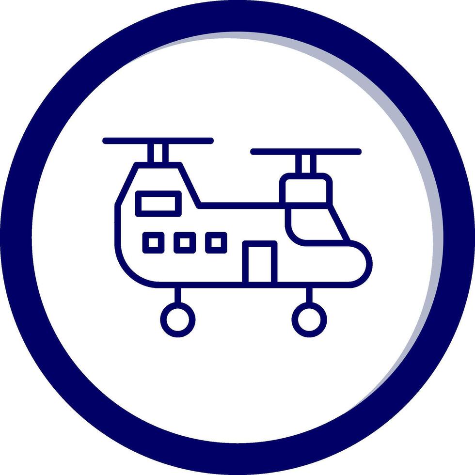 icono de vector de helicóptero militar