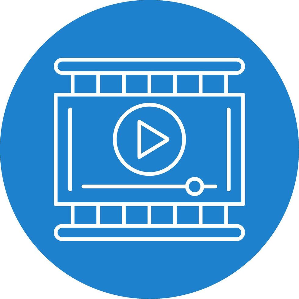 Video Player Line Circle color Icon vector