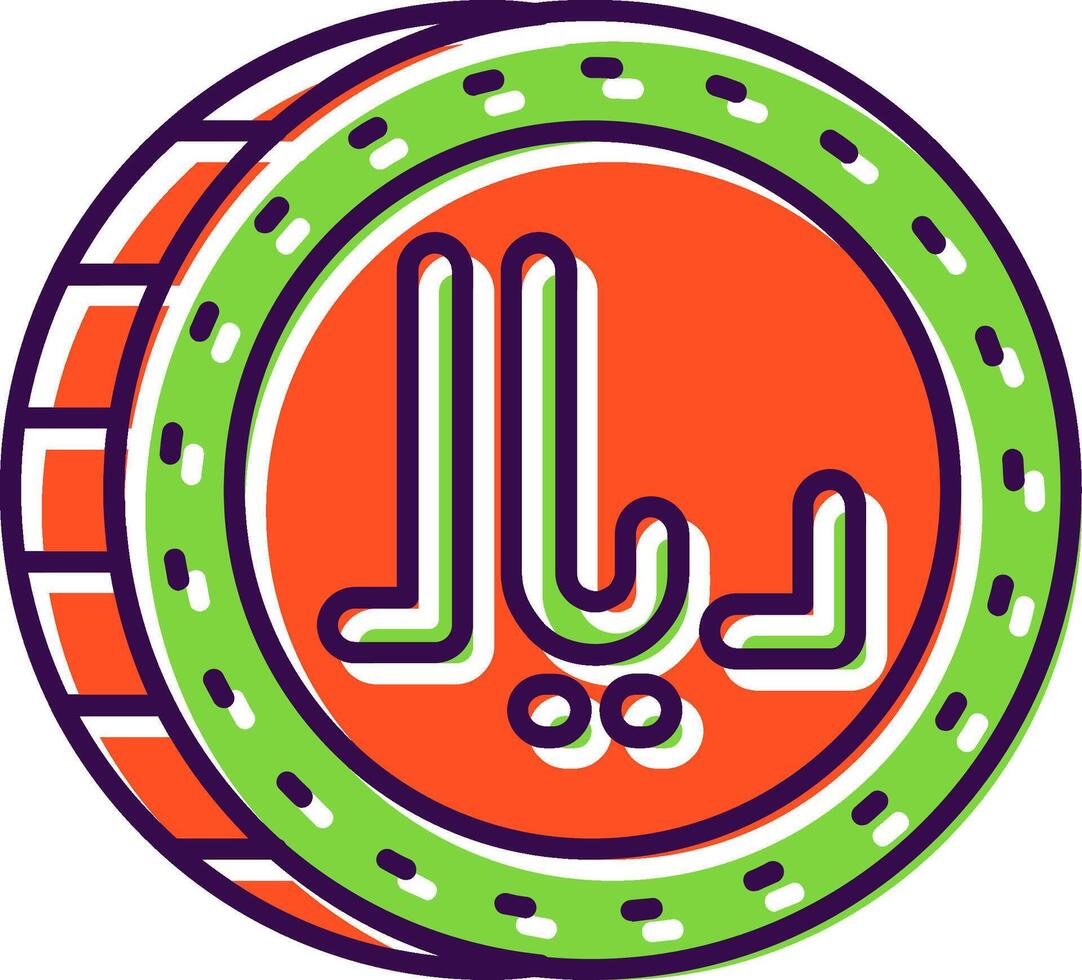 Riyal Filled Icon vector