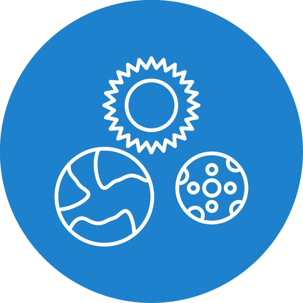Solar System Line Circle color Icon vector