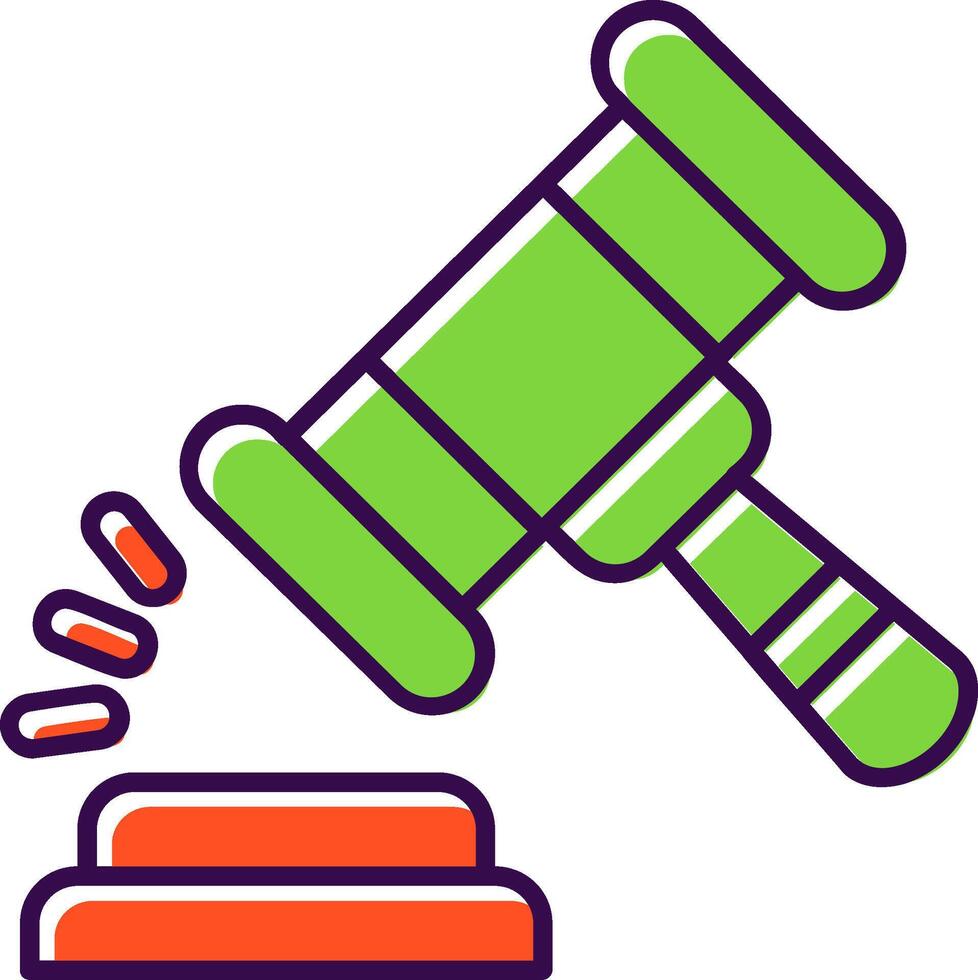 Gavel Filled Icon vector