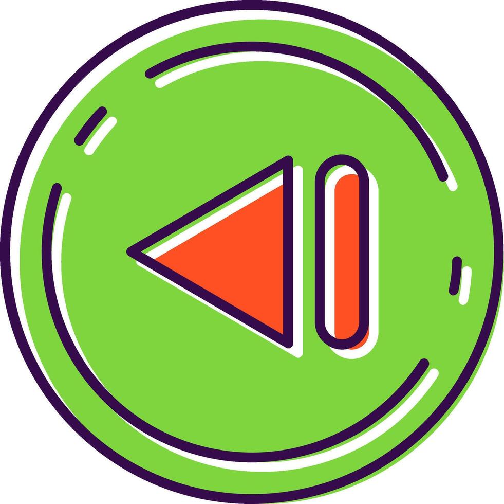 Previous Filled Icon vector