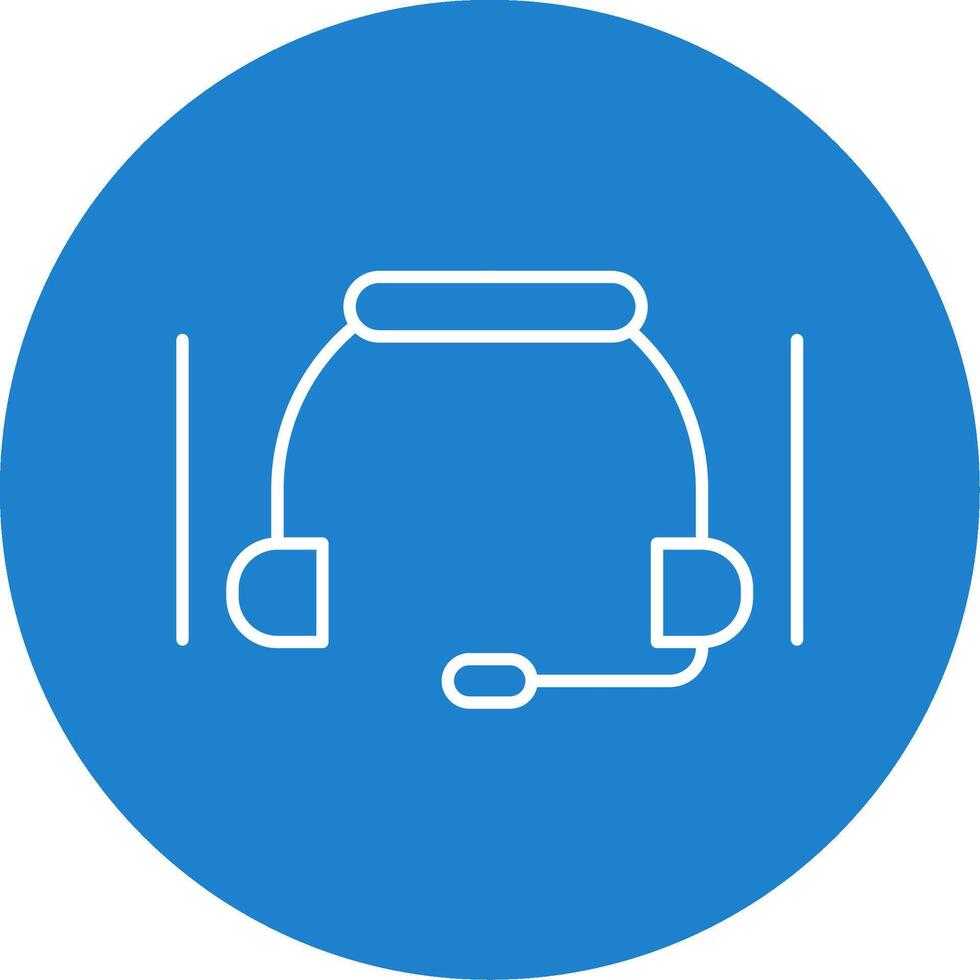 Headset Line Circle color Icon vector