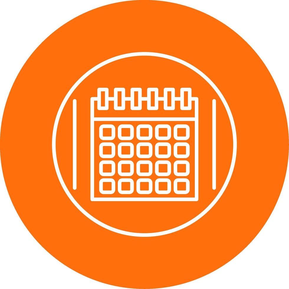 Calendar Line Circle color Icon vector