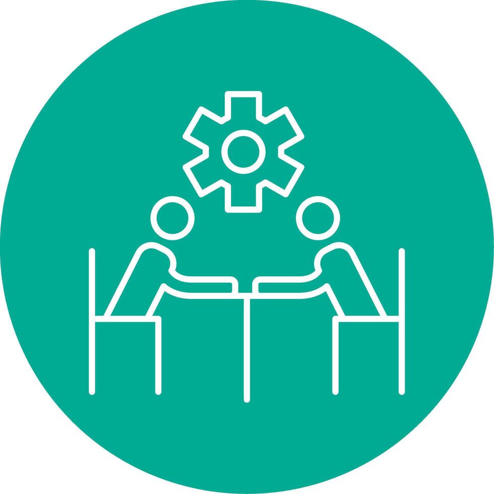 Business People Line Circle color Icon vector