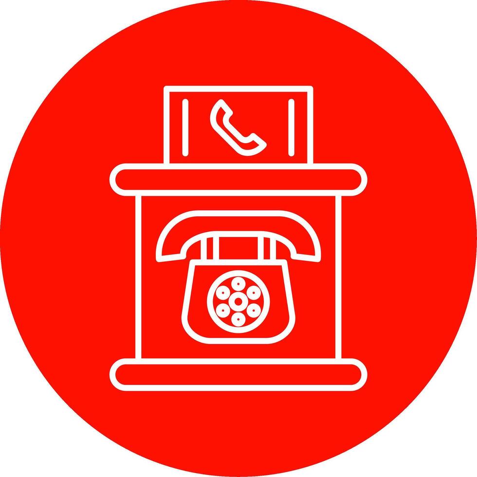 Telephone Booth Line Circle color Icon vector