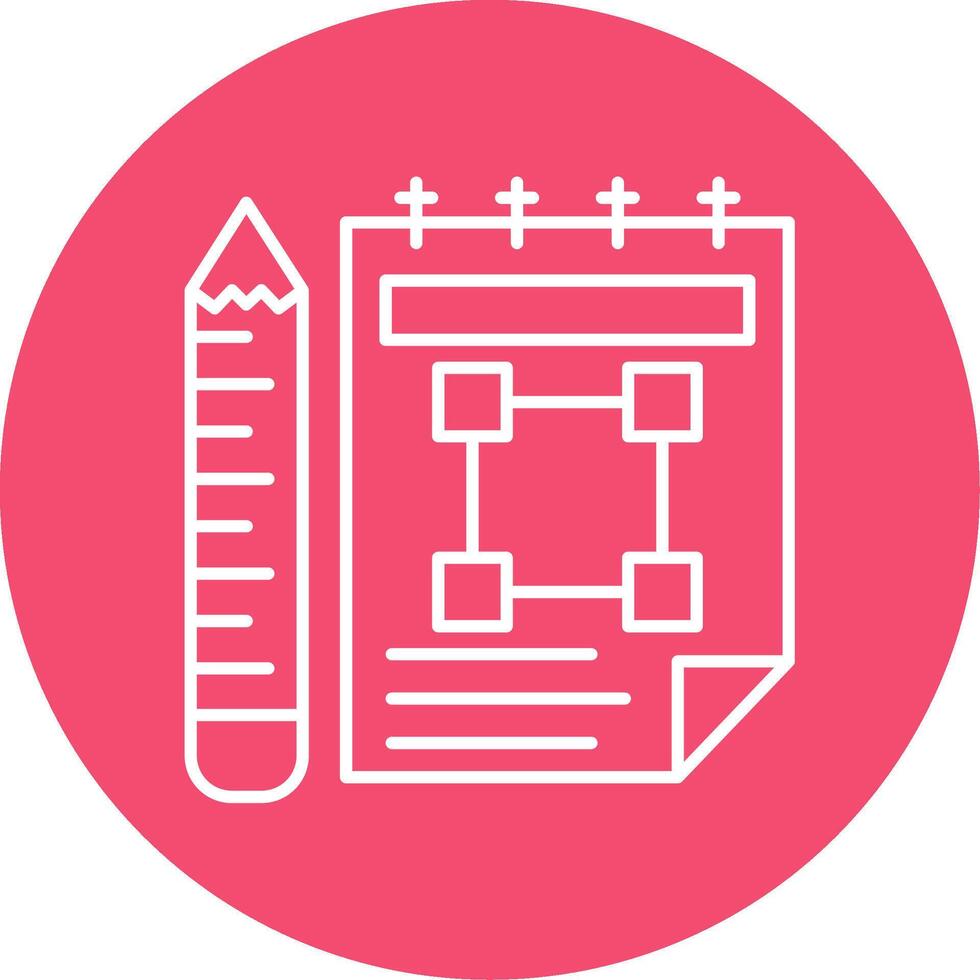 Sketchbook Line Circle color Icon vector