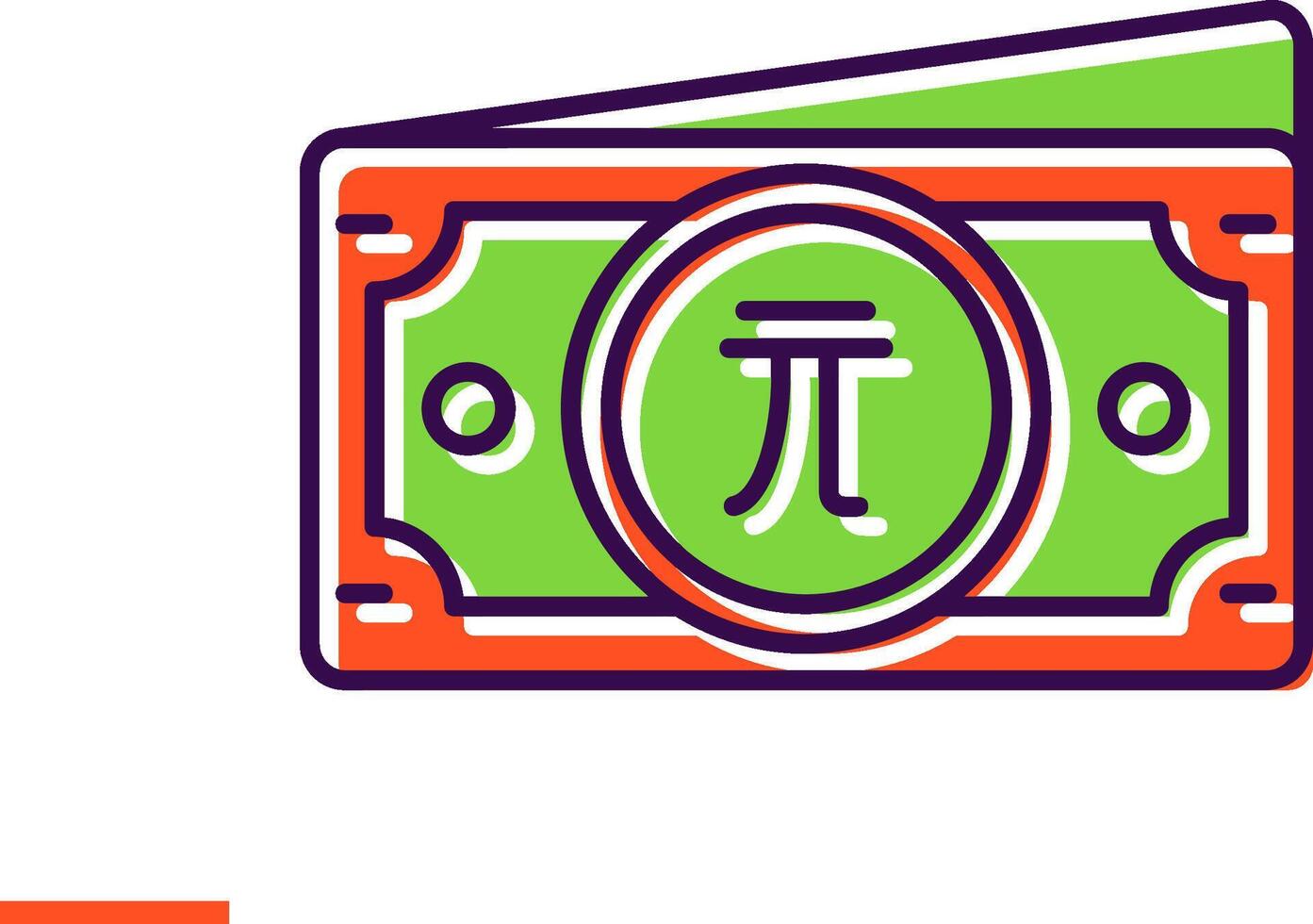 New taiwan dollar Filled Icon vector