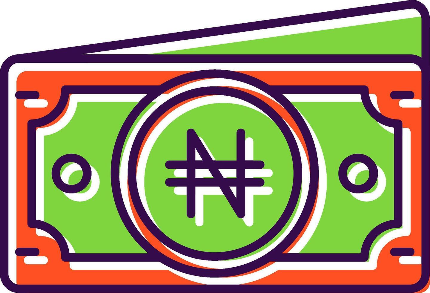 Naira Filled Icon vector