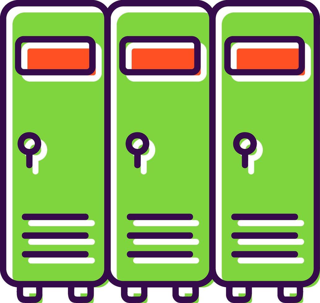 Lockers Filled Icon vector
