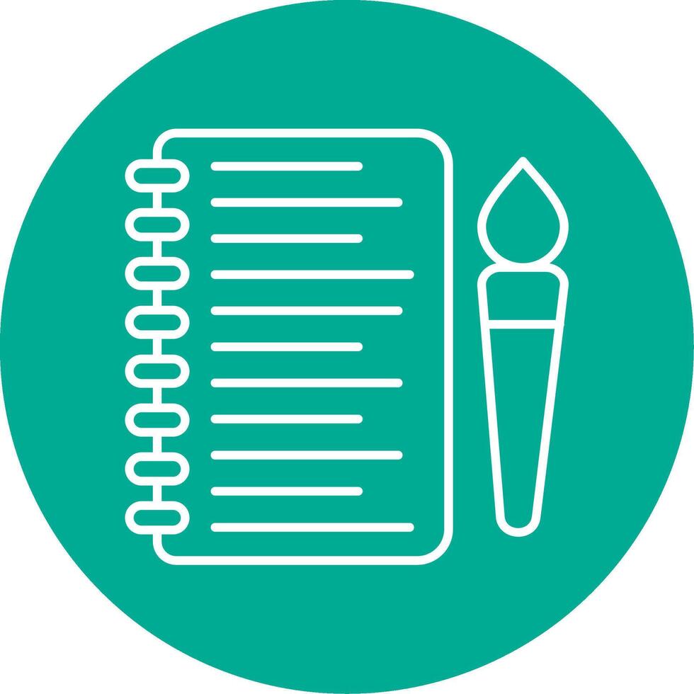 Sketchbook Line Circle color Icon vector