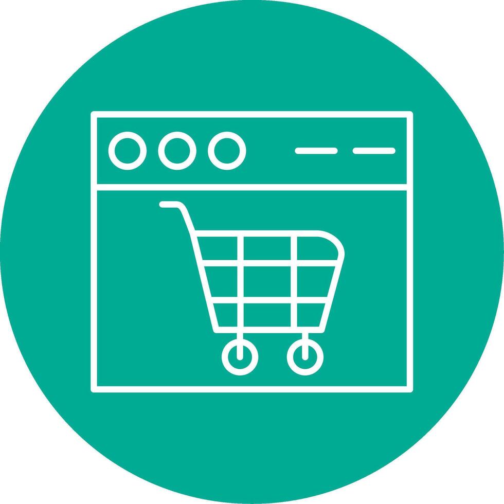 Shopping Cart Line Circle color Icon vector