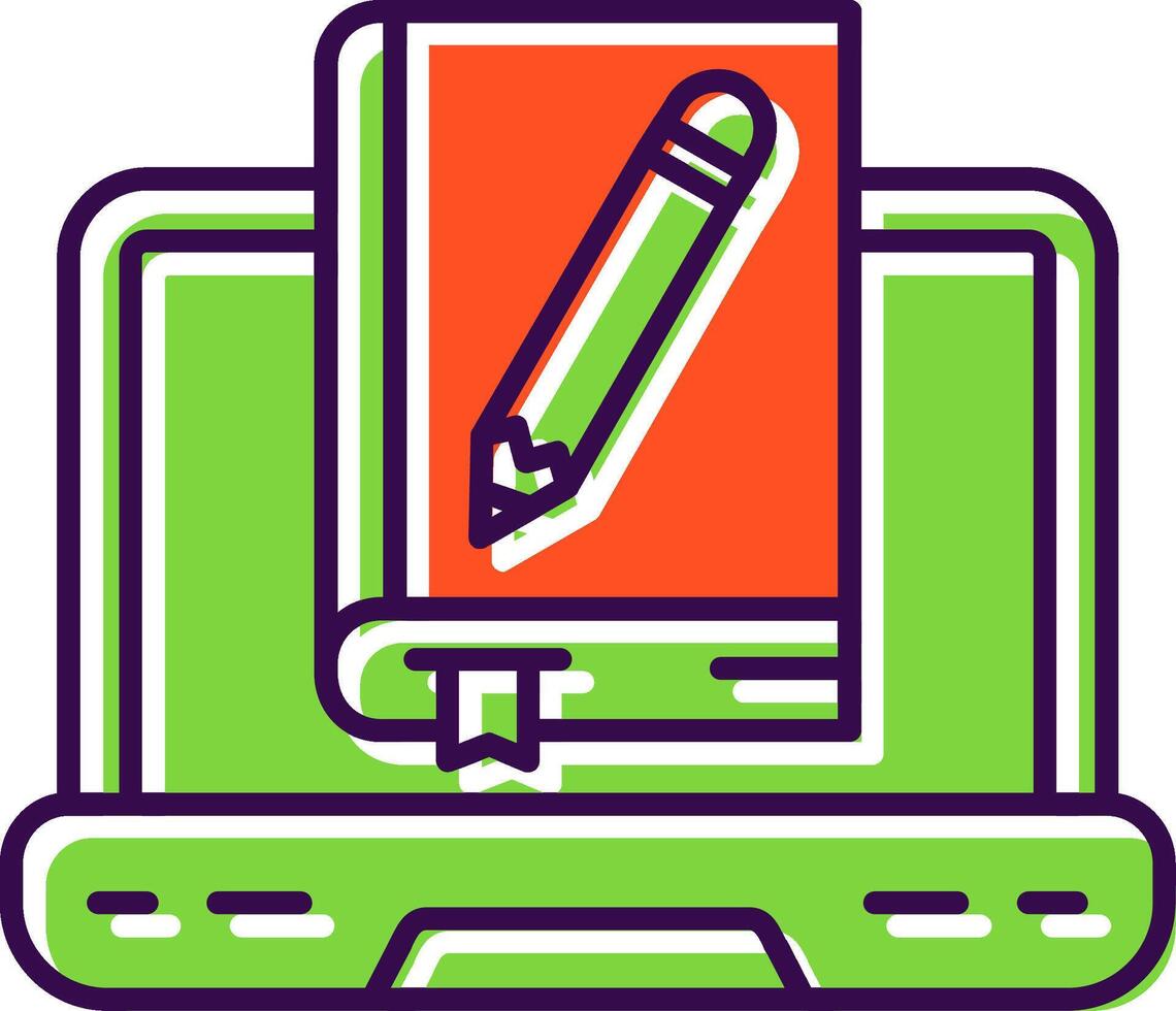 Online learning Filled Icon vector
