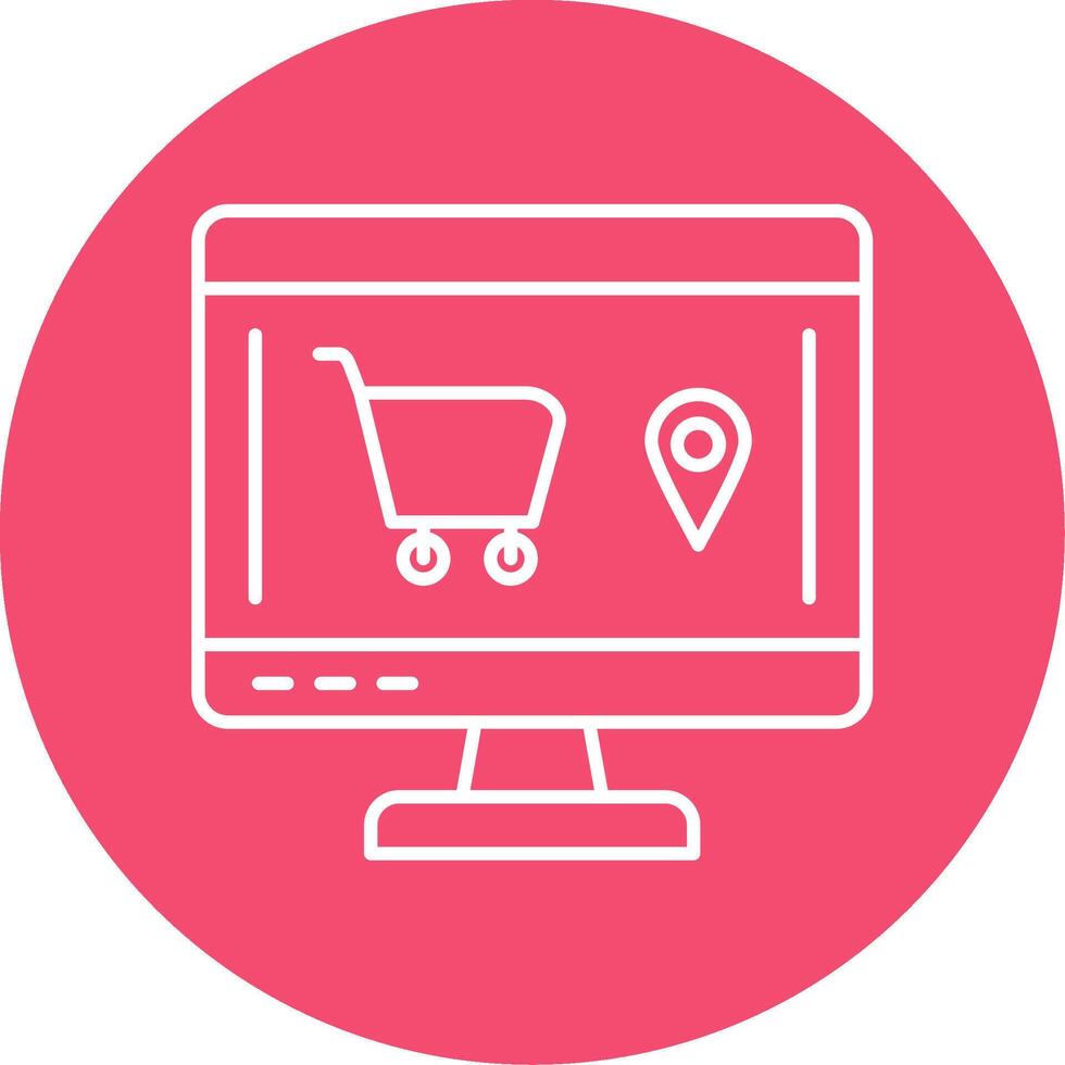 Online Order Line Circle color Icon vector